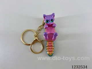 7CM Cat Keychain Gold Ring