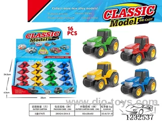 Alloy pull-back farmer's car 16PCS