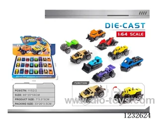 1:64 Alloy Free Wheel Car Car(24 PCS)