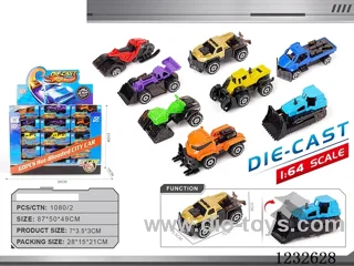 1:64 Alloy Free Wheel Car(60 PCS per box)