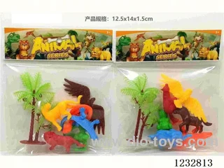 Set of 6 PVC solid color animals such as elephants, lions, and eagles
