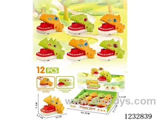 Display box 12PCS press dinosaurs (6 types, 2 colors mixed)