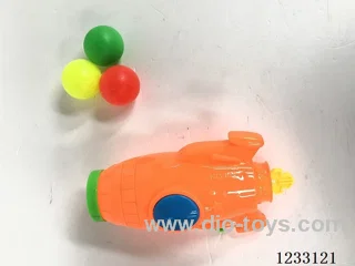 Ping pong rocket with 3 colored balls