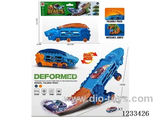 Transforming Shark Storage Track Car + 1 Metal Car Transforming Track Car