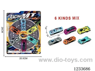 free wheel simulation cars (six mixed colors)