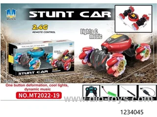 1:16 2.4G 11 ch rc stunt car with light，music/include battery