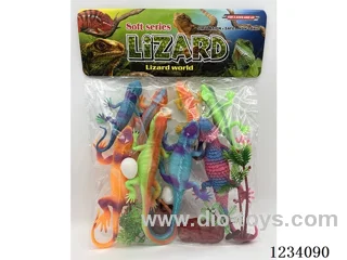 Set of 8 lizards with BB whistles