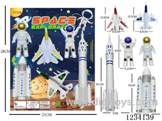 Space Exploration (2 Astronauts + 2 Planes + 2 Rockets)