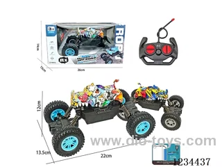 1:16 4ch RC Off-Road Crawler with Lights, 2 Colors Mixed, Battery Included