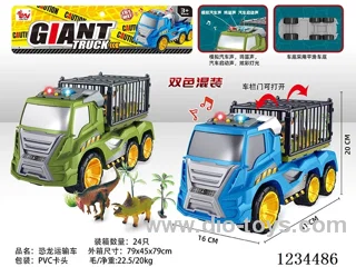Spinosaurus + Triceratops Transport Free Wheel Car
