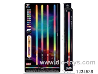 Alloy laser sword with gravity sensor vibration - 16 colors - battery included(2PCS, combined length 180 cm)