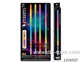 Alloy laser sword with gravity sensor vibration - 16 colors - battery included(2PCS, combined length 180 cm)