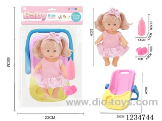 22cm doll + handbag/dining table