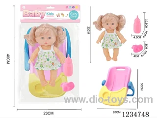 22cm doll + handbag/dining table