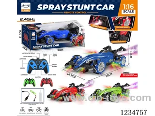 2.4G rc stunt car with light/spray included battery