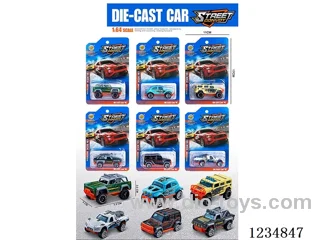 1:64 free wheel alloy car 6 mixed