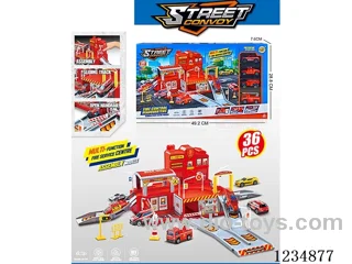 City alloy fire station parking lot (with 4 alloy cars)