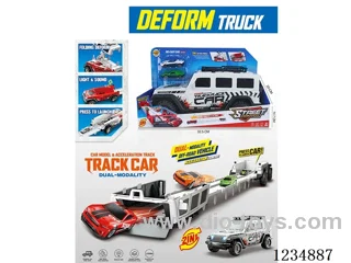 Ejectable Storage Off-Road Vehicle Transformation Track W L/M/2PCS alloy car(included 3*AG13)