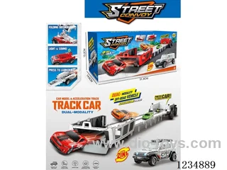 Ejectable Storage Off-Road Vehicle Transformation Track W L/M/2PCS alloy car(included 3*AG13)