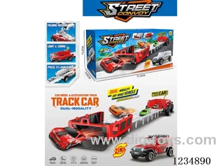 Ejectable Storage Off-Road Vehicle Transformation Track W L/M/2PCS alloy car(included 3*AG13)