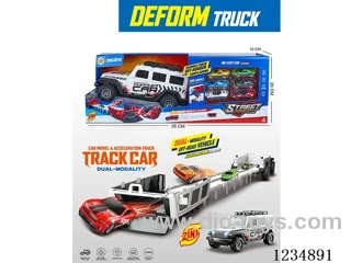 Ejectable Storage Off-Road Vehicle Transformation Track W L/M/6PCS alloy car(included 3*AG13)