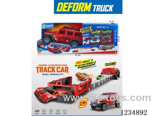 Ejectable Storage Off-Road Vehicle Transformation Track W L/M/6PCS alloy car(included 3*AG13)