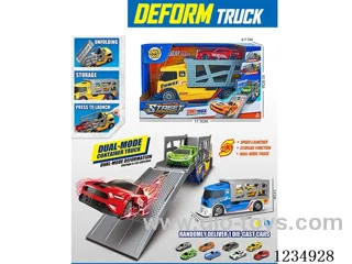 Launchable storage cargo container truck with 1 alloy wheel (two-color mix)