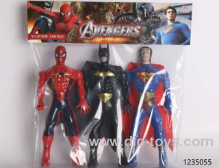 Spider-Man, Iron Man, Batman with light
