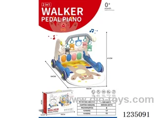 2-in-1 Pedal Piano Walker (Blue)
