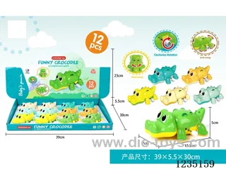 (GCC) Wind-up Crawling Crocodile (6 colors mixed) 12PCS