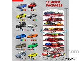 1:36 pull back alloy car W L/M included battery (12 assorted models)