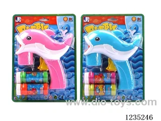 (GCC) Solid Color Spray Paint Dolphin Automatic Bubble Gun not included battery