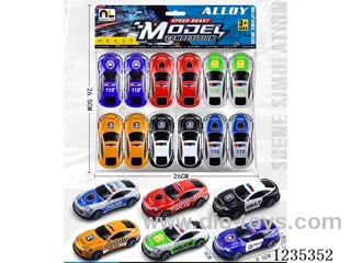 Pull Back Alloy 12 PCS 8.6CM Police Car