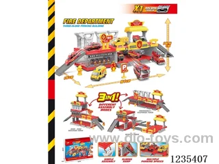 Firefighting Set (Three-in-One Scene)free wheel alloy car *1