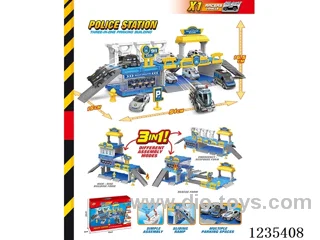 Police Set (Three-in-One Scene)free wheel alloy car *1