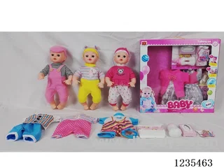 16-inch doll with drinking and urination functions/ English IC//3 sets of clothes +accessories mixed