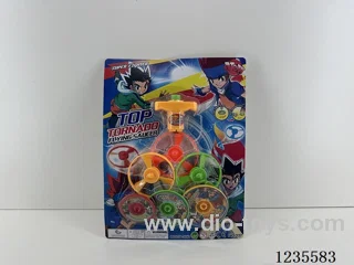 Winding spinning top + flying saucer 2 colors mixed