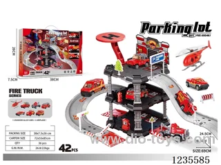 Fire Department Three-story Building Parking Set