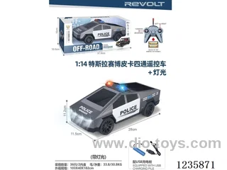 4ch Tesla Police Car RC Car 1:14 included battery