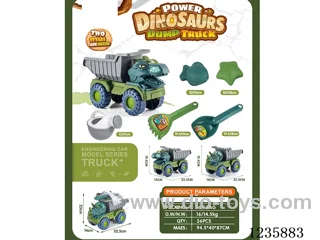 Beach dino truck 6pcs (2 models mixed, skidding)