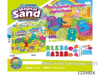 Space Sand + Numbers, Cake Sand Mold (with Sand Tray) 2 mixed