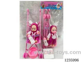 10-inch Drinking and Peeing Doll with Stroller