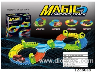DIY glow-in-the-dark building blocks B/O track car (with lights) not included battery