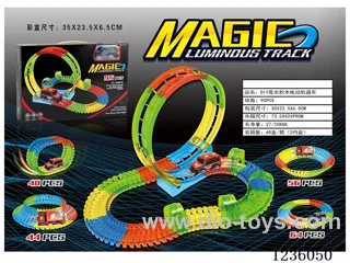 DIY glow-in-the-dark building blocks B/O track car (with lights) not included battery