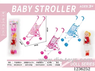 Children DIY assembled trolley with Barbie doll (trolley installed)