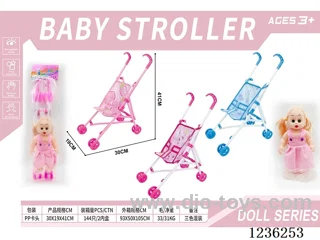 Children DIY assembled trolley with baby girl (trolley installed)
