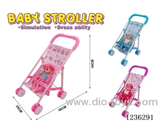 Iron trolley with 12-inch doll, 3-color mixed to Pack.