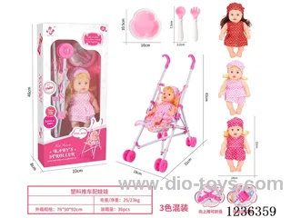 Plastic trolley with doll