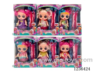 12 inch full body enameled doll with music cart light up hair clips 6 models mixed included battery