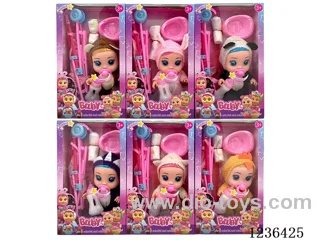 12 inch full body enameled dolls with music( drink water / tears) 6 models mixed included battery